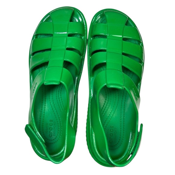 Crocs - Women’s ‘Stomp’ Fisherman High-Shine Platform Sandals - Green Ivy Size 9 - Picture 4 of 16